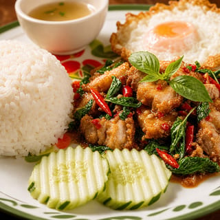 K3-Kra Pao Moo Krob (Crispy Pork)